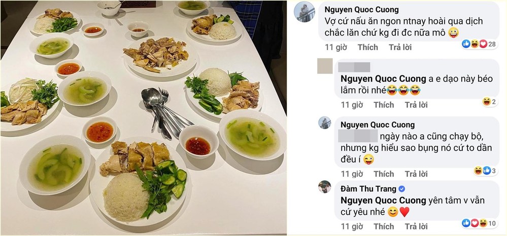  
Vợ đảm Đàm Thu Trang nấu quá nhiều món ngon khiến Cường Đô La không cưỡng lại được. Ảnh: FBNV/ Chụp màn hình - Tin sao Viet - Tin tuc sao Viet - Scandal sao Viet - Tin tuc cua Sao - Tin cua Sao