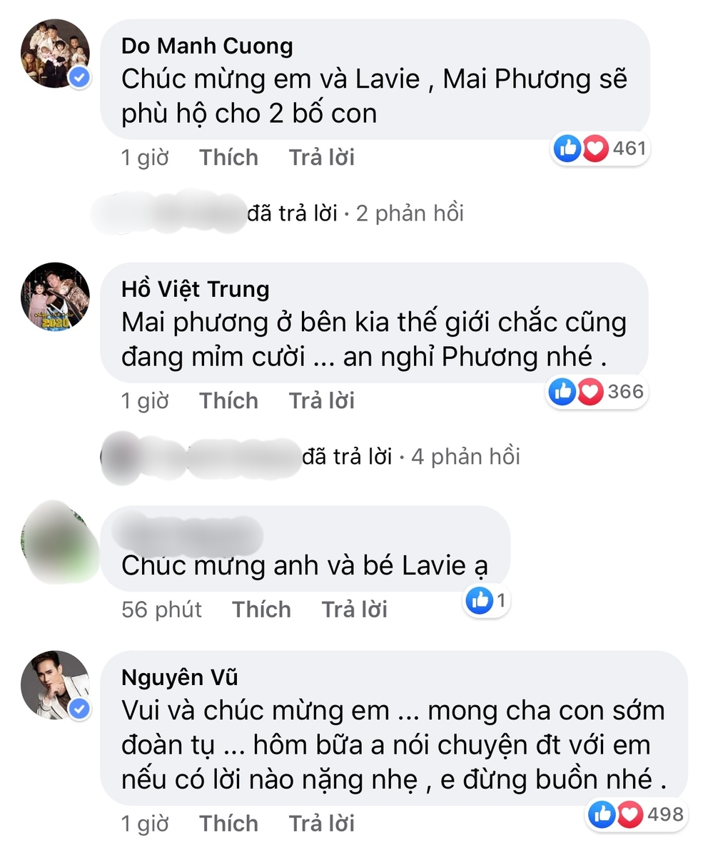  
NTK Đỗ Mạnh Cường, ca sĩ Hồ Việt Trung, Nguyên Vũ cũng vui mừng. (Ảnh: Chụp màn hình)