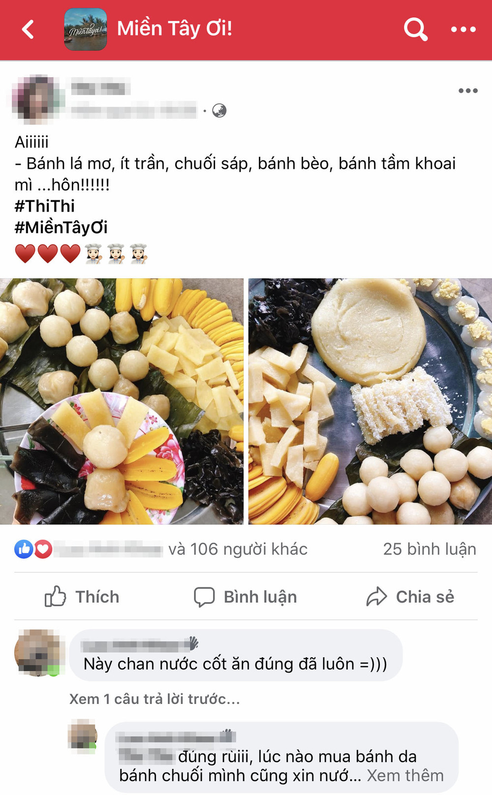  
Các thành viên group Việt Nam Ơi và Miền Tây Ơi "thi nhau" đăng tải những hình ảnh về món bánh lá. (Ảnh: Chụp màn hình)