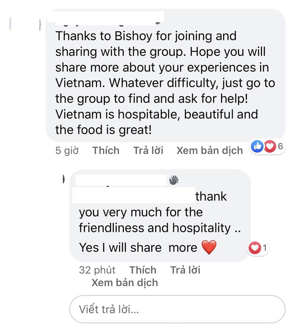 Các thành viên Việt Nam Ơi vô cùng thân thiện với chàng trai.