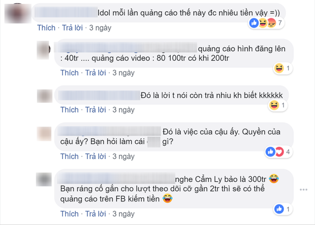  
Cư dân mạng từng bình luận khá nhiều về mức cát xê quảng cáo của Quang Hải. (Ảnh: Chụp màn hình).