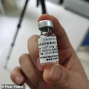  
Loại vắc xin ngừa Covid-19 được đưa vào thử nghiệm ở Trung Quốc. (Ảnh: Pear Video)