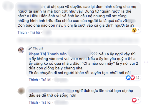  
Tuy nhiên bài đăng của nàng Ốc Thanh Vân bị chỉ trích khi "vạ miệng" về thân hình của Hiếu Hiền. (Ảnh: FBNV)