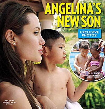  
Bức ảnh Angelina Jolie bế Pax Thiên được cho là đã được tạp chí People mua độc quyền giá 2 triệu USD (khoảng 42 tỷ đồng), đăng tháng 4/2007. (Ảnh: People)