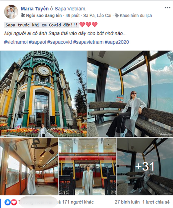  
Maria Tuyền đăng tải bộ ảnh check-in cực ngầu trong chuyến du lịch Sa Pa.