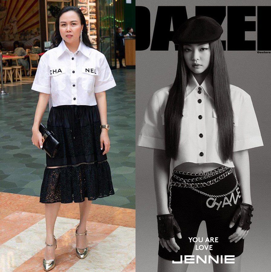  
Phượng Chanel có pha đụng hàng "cực gắt" với Jennie BlackPink. (Ảnh: Instagram NV)