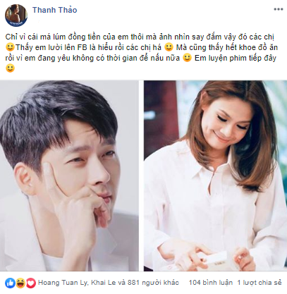  
Thanh Thảo dường như đang "phát cuồng" vì Huyn Bin (Ảnh: Facebook nhân vật)
