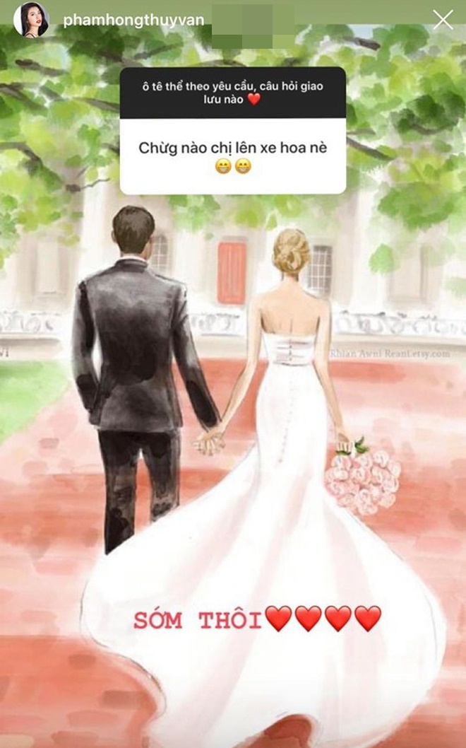  
Nói về thời gian kết hôn Thúy Vân chỉ lấp lửng "sớm thôi" nhưng cũng khiến fan phấn khích mong chờ. 
Ảnh: Chụp màn hình