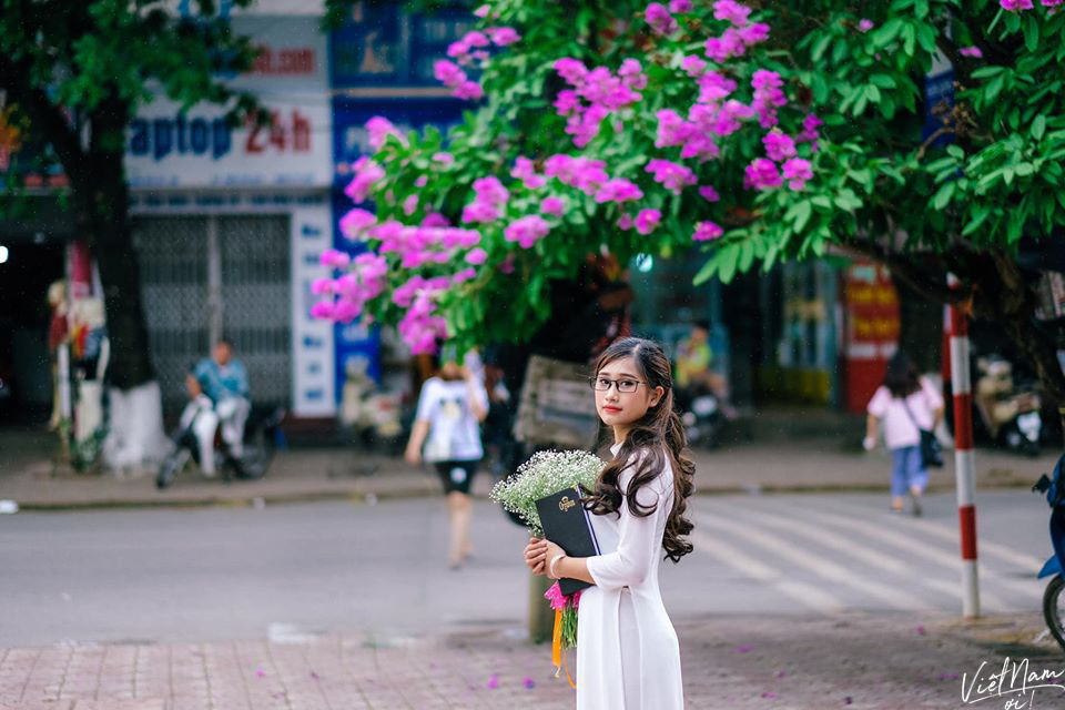  
Với màu hoa này, bạn có thể diện váy trắng để lên hình cho xinh nhé!