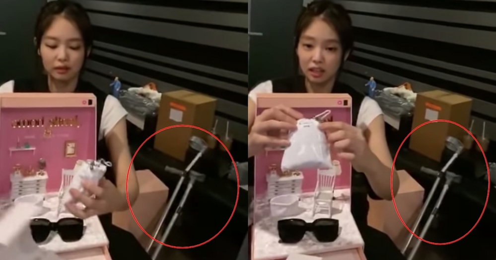  
Fan phát hiện Jennie sử dụng nạng khi di chuyển (Ảnh: chụp màn hình).