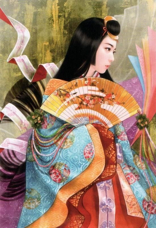  
Bộ trang phục truyền thống này trong thời đại Heian được người Nhật Bản kết hợp bằng nhiều loại trang phục và tạo ra các lớp khác nhau. (Ảnh: Pinterest)