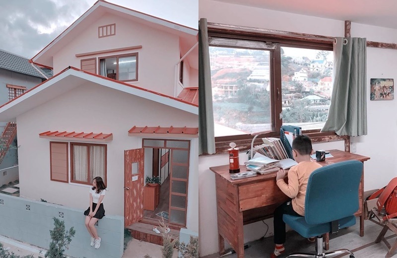  
Bên ngoài căn nhà và trong phòng học của Nobita. (Ảnh: Instagram: thuyng.2612).