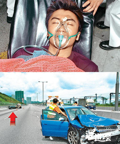  
Tai nạn xe khiến Tạ Đình Phong bị thương nặng nhưng đã thoát chết. Ảnh: 24h