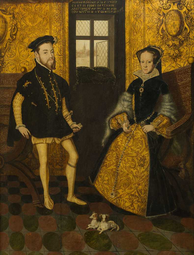  
Mary I và chồng, Hoàng tử Philip. (Ảnh: Pinterest)