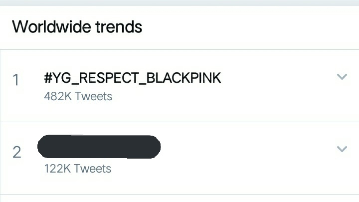  
Hashtag "YG tôn trọng BLACKPINK" đứng đầu top trending Twitter (Ảnh: chụp màn hình).