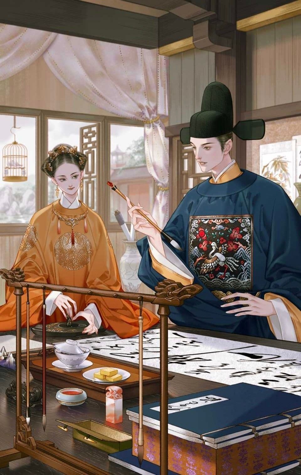  
Phụng Dương công chúa và Chiêu Minh Đại Vương - Trần Quang Khải được sử sách đánh giá là cặp phu thê trai tài gái sắc trong chốn hoàng tộc nhà Trần. (Ảnh minh họa: Pinterest)
