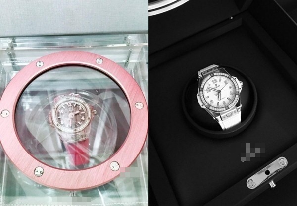  
Những món hàng hiệu đính kim cương được Ngọc Trinh đã "tậu". Chiếc đồng hồ màu hồng được cho là có phiên bản giới hạn trên thế giới với 200 chiếc có giá gần 1,3 tỷ đồng. (Ảnh: FBNV) - Tin sao Viet - Tin tuc sao Viet - Scandal sao Viet - Tin tuc cua Sao - Tin cua Sao