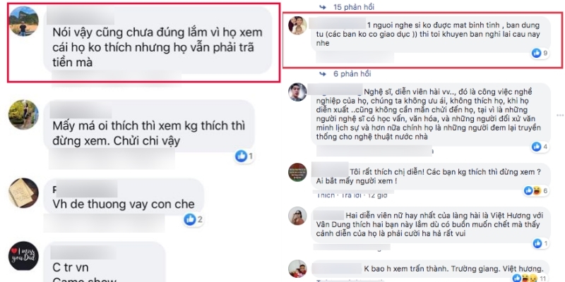  
Có người bênh nhưng cũng xuất hiện những bình luận phản kháng lại lời mắng của Việt Hương. (Ảnh chụp màn hình) - Tin sao Viet - Tin tuc sao Viet - Scandal sao Viet - Tin tuc cua Sao - Tin cua Sao