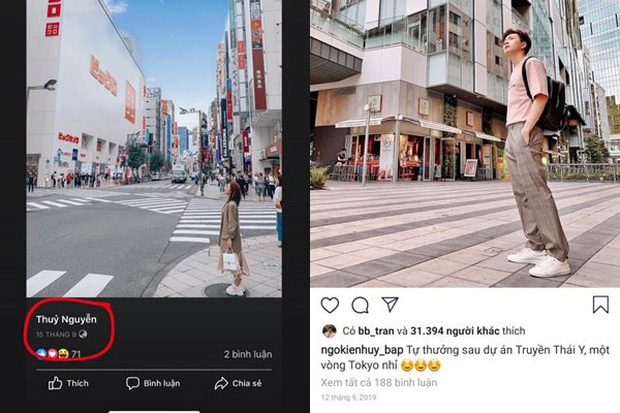  
Vào tháng 9/2019, Ngô Kiến Huy và Ribi Sachi đều có chuyến đi đến Nhật Bản. Ảnh: Chụp màn hình