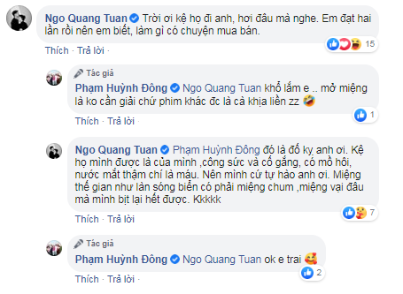  
Quang Tuấn đồng cảm và chia sẻ kinh nghiệm (Ảnh: Facebook nhân vật)