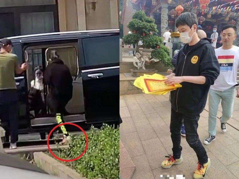  
Fan còn phát hiện Triệu Lệ Dĩnh và Phùng Thiệu Phong mang giày đôi, chứng tỏ cả hai vẫn rất tình cảm. (Ảnh: Weibo).