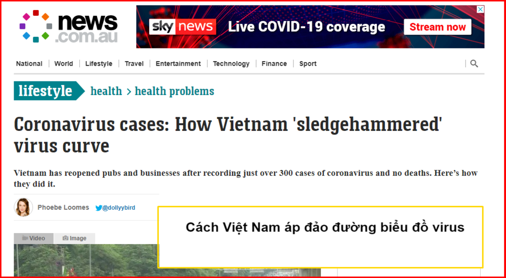  
Trang thông tin nổi tiếng của Úc ca ngợi về công cuộc phòng chống dịch Covid-19 ở Việt Nam (Ảnh chụp màn hình)