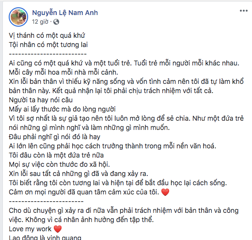  
Nguyên văn dòng chia sẻ của chị gái Nam Em trên mạng xã hội (Ảnh: Chụp màn hình). - Tin sao Viet - Tin tuc sao Viet - Scandal sao Viet - Tin tuc cua Sao - Tin cua Sao