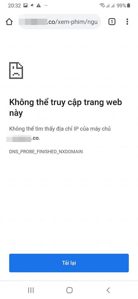  
Một số web phim lớn tại Việt Nam đã bị chặn tên miền. (Ảnh: Chụp màn hình)