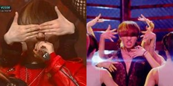  
Cư dân mạng dẫn chứng phân đoạn nhảy với các vũ công dùng tay che mặt đã được Daesung sử dụng. Ảnh: Chụp màn hình