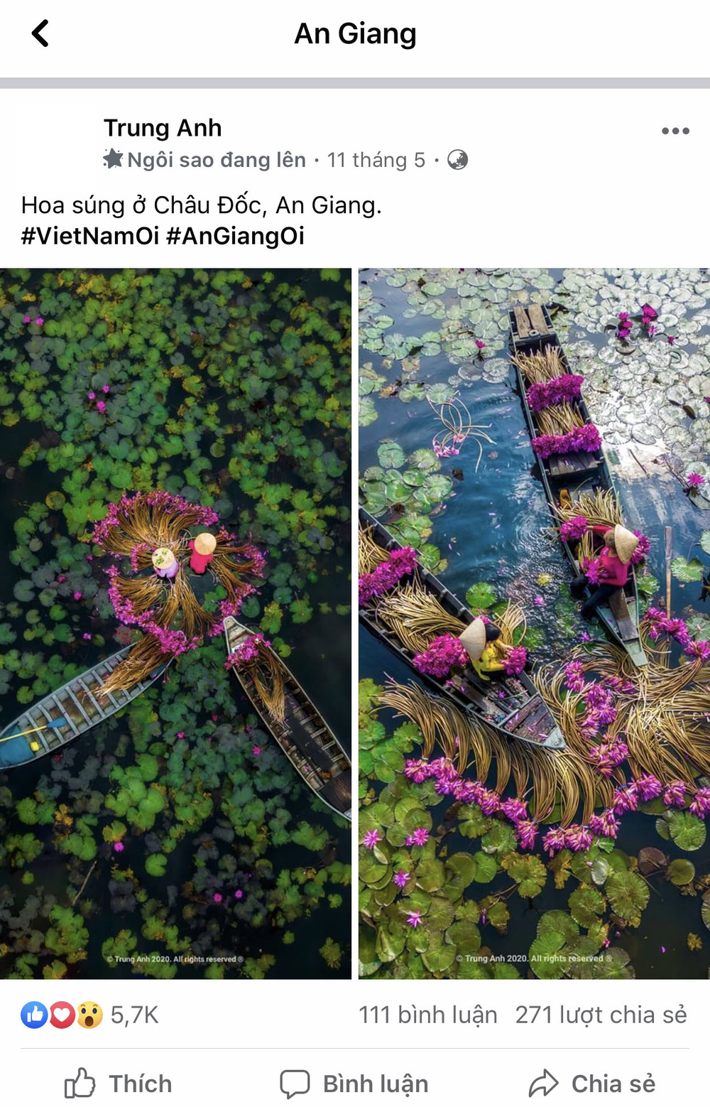  
Cái tên An Giang trong cộng đồng Việt Nam Ơi luôn khiến người ta phải xao xuyến bởi vẻ đẹp thanh bình qua từng hình ảnh.