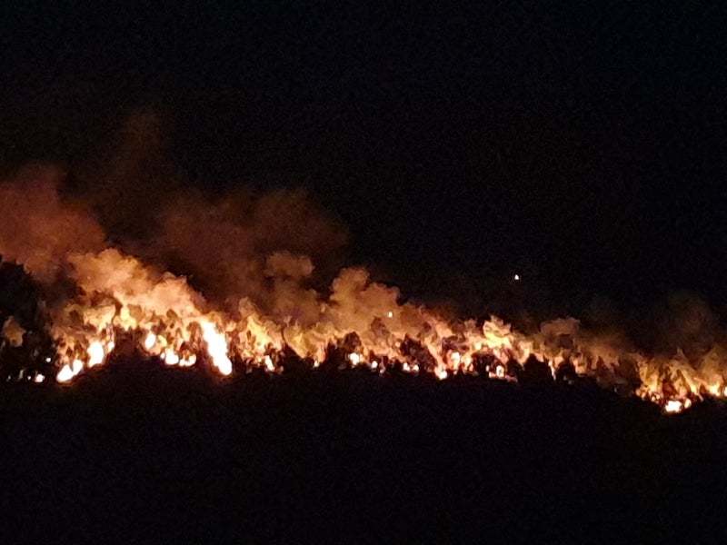  
Đám cháy ở Diễn An bùng phát vào tối ngày 29/6. (Ảnh: Thanh Niên).