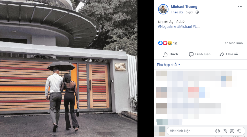  
Bức hình Michael Trương đăng tải khiến nhiều người tò mò về mối quan hệ của anh và cô gái trong ảnh. Ảnh: Chụp màn hình