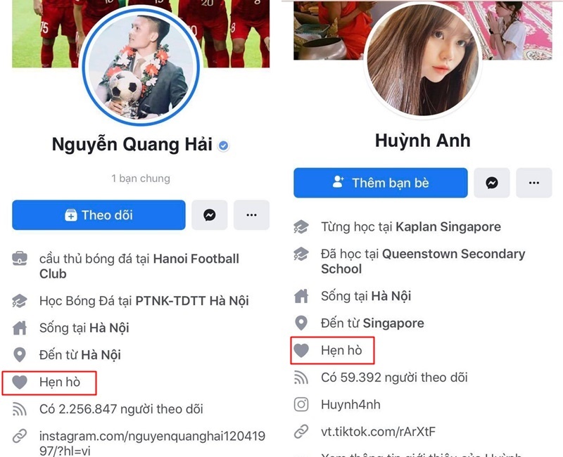  
Quang Hải - Huỳnh Anh ẩn tên đối tượng hẹn hò. (Ảnh: Chụp màn hình).