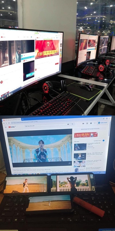  
Ngoài thuê máy ngoài quán net cày view thì các fan còn vận dụng hết điện thoại, máy tính của mình để chạy MV cho thần tượng. (Ảnh: Instagram).