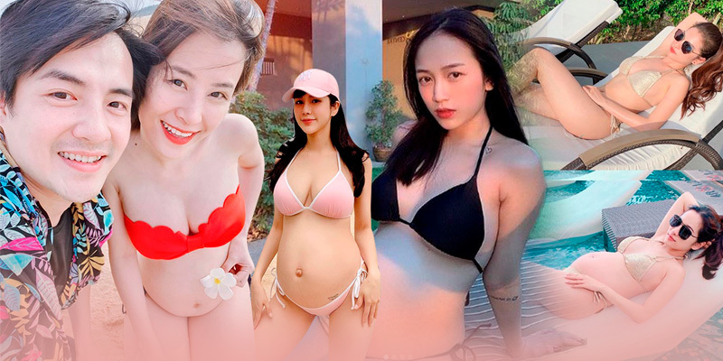  
Các mỹ nhân Việt thi nhau diện bikini khoe bụng bầu. (Ảnh: YAN)