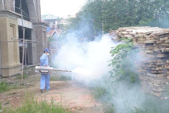  
Chính quyền địa phương phun hoá chất để diệt trừ bọ gây (Ảnh: Vinmec)