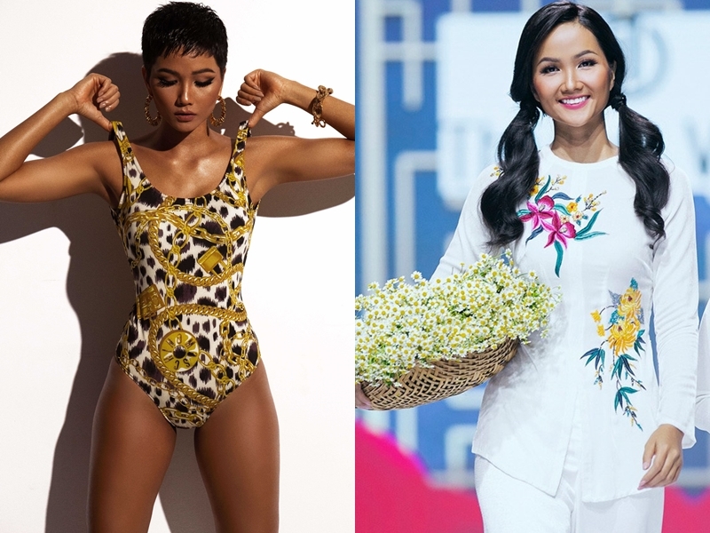  
Hình ảnh hoàn toàn trái ngược của H'Hen Niê khi diện bikini và áo bà ba trên sàn catwalk (Ảnh: NVCC)