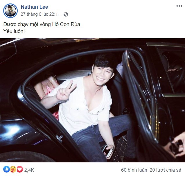  
Nathan Lee đăng hình ảnh và status làm nhiều người liên tưởng tới sự việc của Quang Hải (Ảnh chụp màn hình)