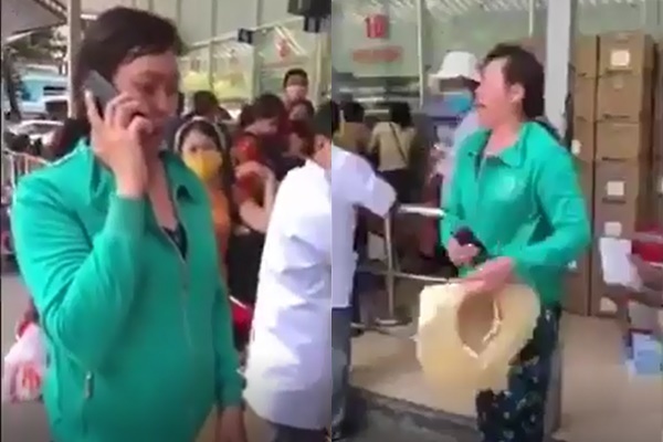  
Người phụ nữ xúc động khi nhận lại tiền bị đánh rơi. (Ảnh cắt từ clip)