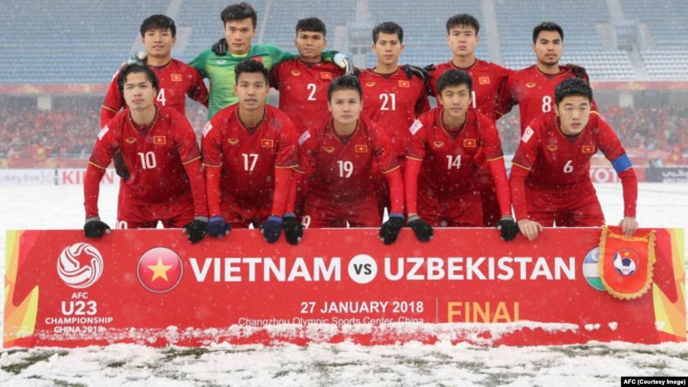 Dàn cầu thủ U23 châu Á năm 2018 (Ảnh: AFC)