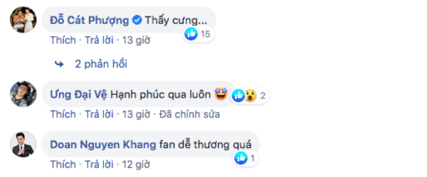  
Dàn sao Việt thích thú trước câu chuyện của Ốc Thanh Vân. (Ảnh: FBNV)