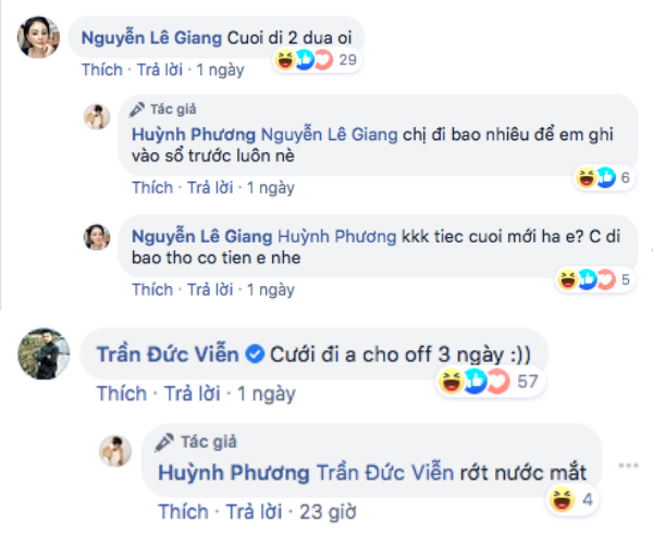  
Lê Giang, đạo diễn Trần Đức Viễn cũng đốc thúc cưới. (Ảnh: FBNV)