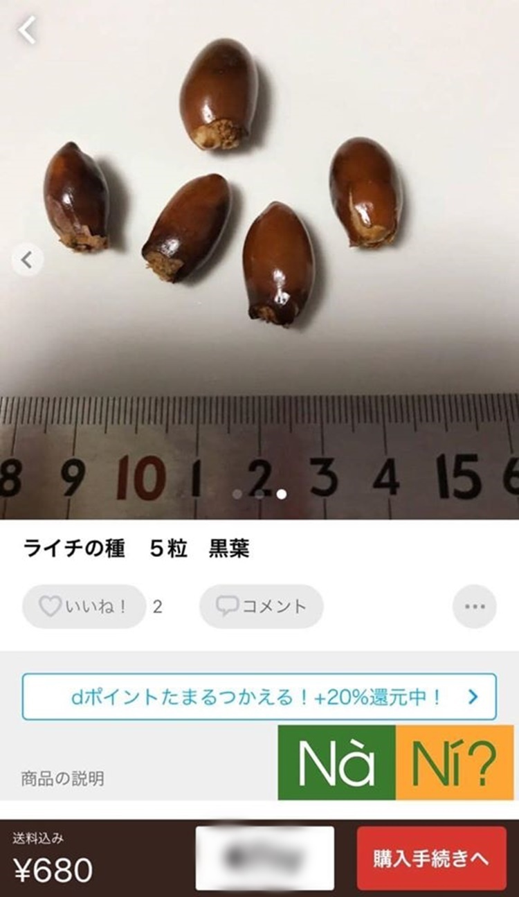  
Mặt hàng "hạt vải" được rao bán tại Nhật (Ảnh: Nguyễn Thị Lan Phương/Không sợ chó)