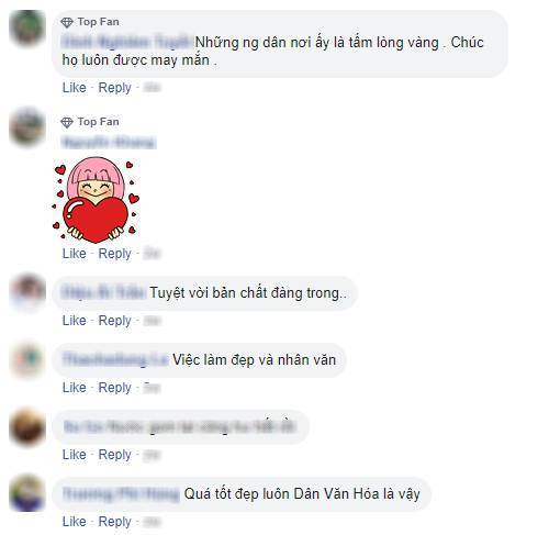 Cộng đồng mạng cảm kích trước hành động của người dân làm việc tốt (Ảnh chụp màn hình)