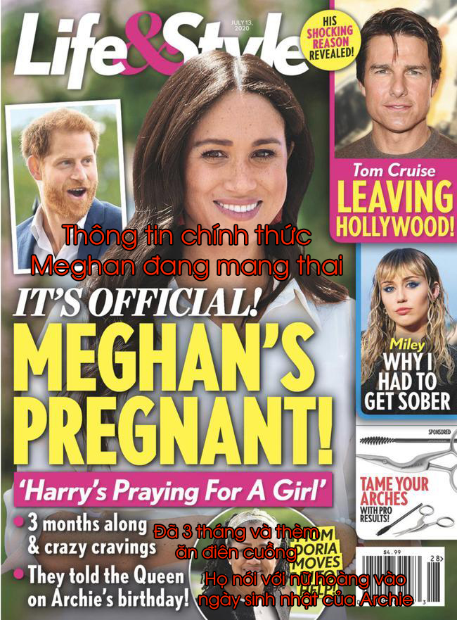  
Tạp chí Life&Style đưa tin Meghan đang mang thai. (Ảnh: Daily Mail)