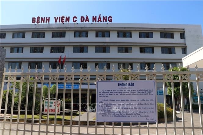  
Bệnh viện C Đà Nẵng là 1 trong 3 bệnh viện nằm trong khu vực có ca lây nhiễm. (Anh: TTXVN)