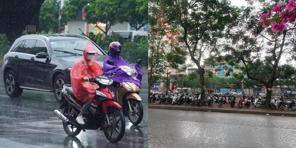  
Cơn mưa xuất hiện tại Hà Nội vào chiều 20/7 (Ảnh: Đ.N/VTC News)