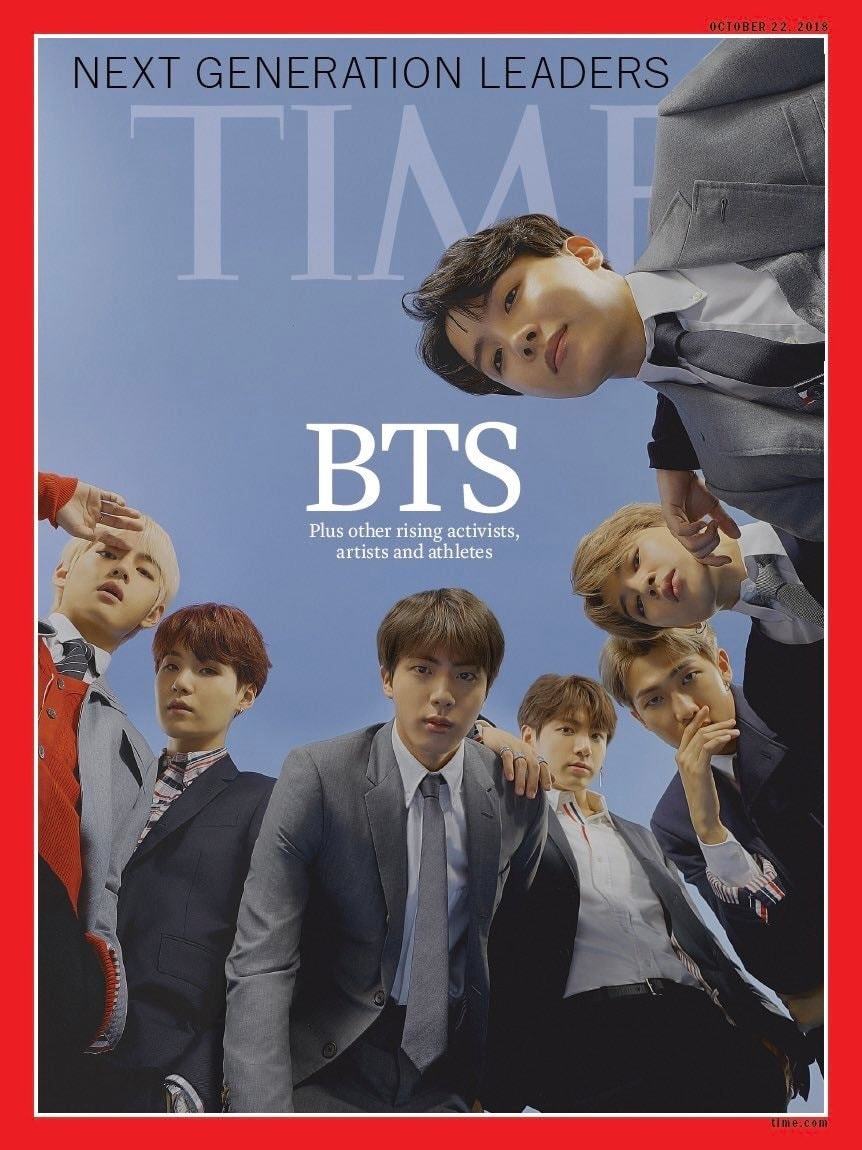 
Ảnh bìa năm 2018 của BTS trên TIME (Ảnh: TIME)