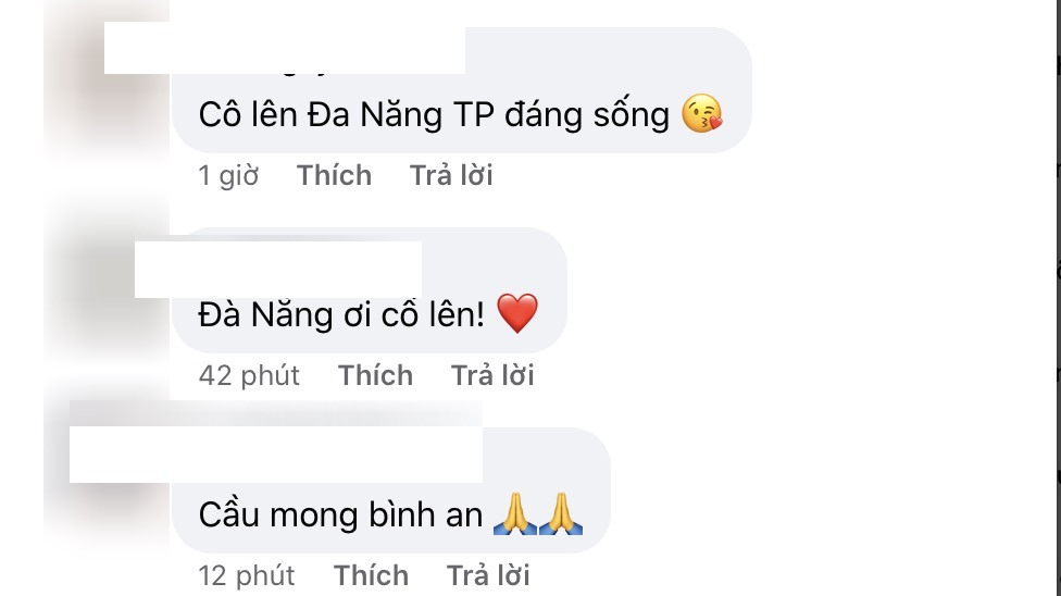  
Cộng đồng mạng bình luận và gửi lời động viên đến Đà Nẵng. (Ảnh chụp màn hình) 