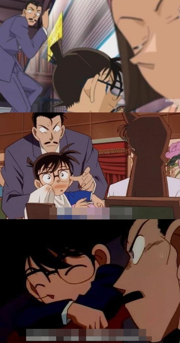  
Mori đã nhiều lần nghi ngờ Conan, thậm chí còn tỏ thái độ khi Ran quá thân thiết với cậu bé (Ảnh: Conan World)